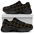 Gay Pride Gender Symbol Pattern Print Black Chunky Shoes