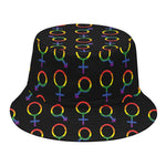 Gay Pride Gender Symbol Pattern Print Bucket Hat