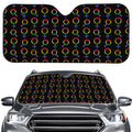Gay Pride Gender Symbol Pattern Print Car Windshield Sun Shade
