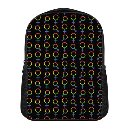 Gay Pride Gender Symbol Pattern Print Casual Backpack