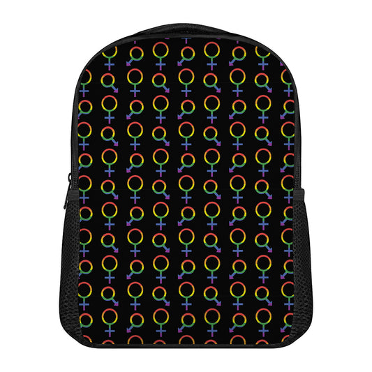 Gay Pride Gender Symbol Pattern Print Casual Backpack