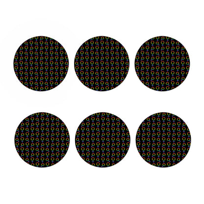Gay Pride Gender Symbol Pattern Print Coaster Set