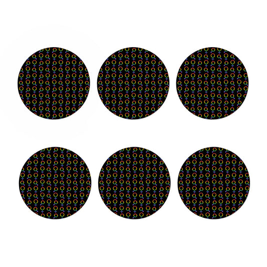 Gay Pride Gender Symbol Pattern Print Coaster Set