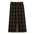Gay Pride Gender Symbol Pattern Print Cotton Front Slit Maxi Skirt