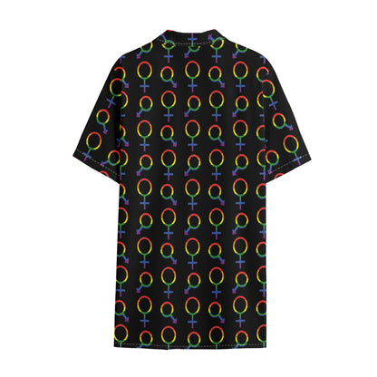 Gay Pride Gender Symbol Pattern Print Cotton Hawaiian Shirt