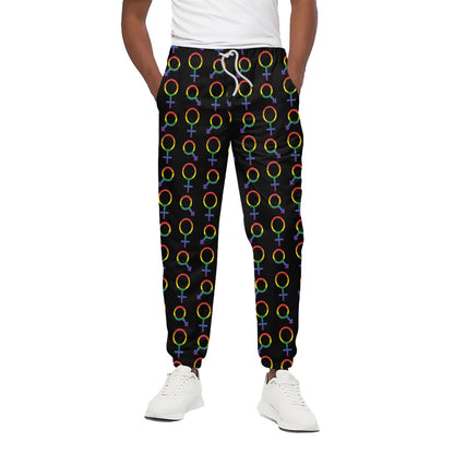 Gay Pride Gender Symbol Pattern Print Cotton Pants
