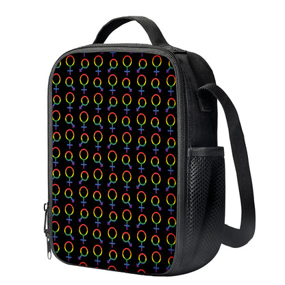 Gay Pride Gender Symbol Pattern Print Crossbody Lunch Bag