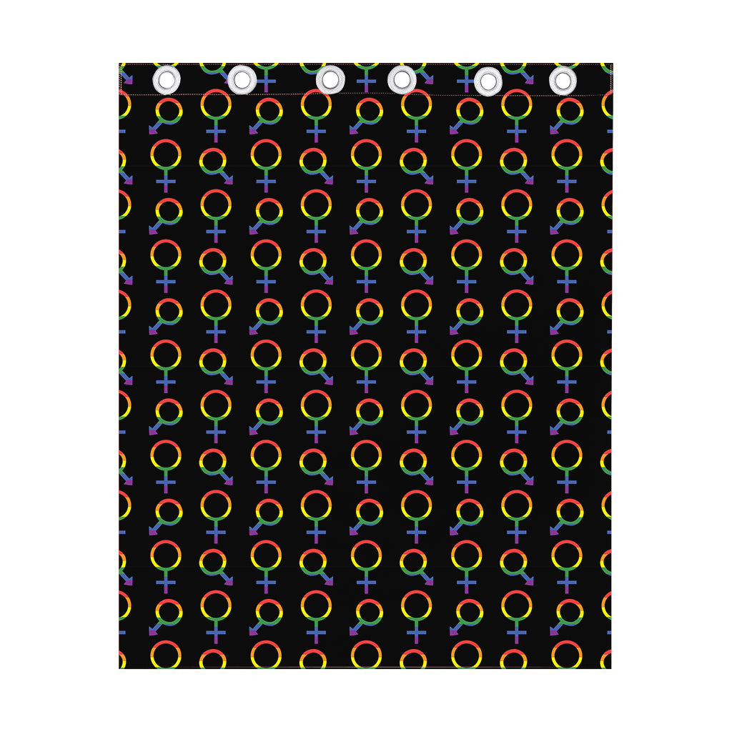 Gay Pride Gender Symbol Pattern Print Curtain