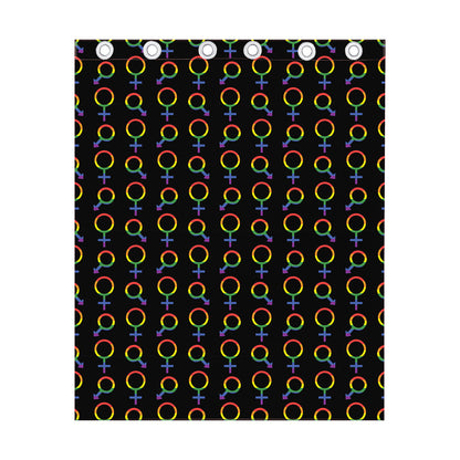 Gay Pride Gender Symbol Pattern Print Curtain