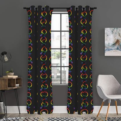 Gay Pride Gender Symbol Pattern Print Curtain