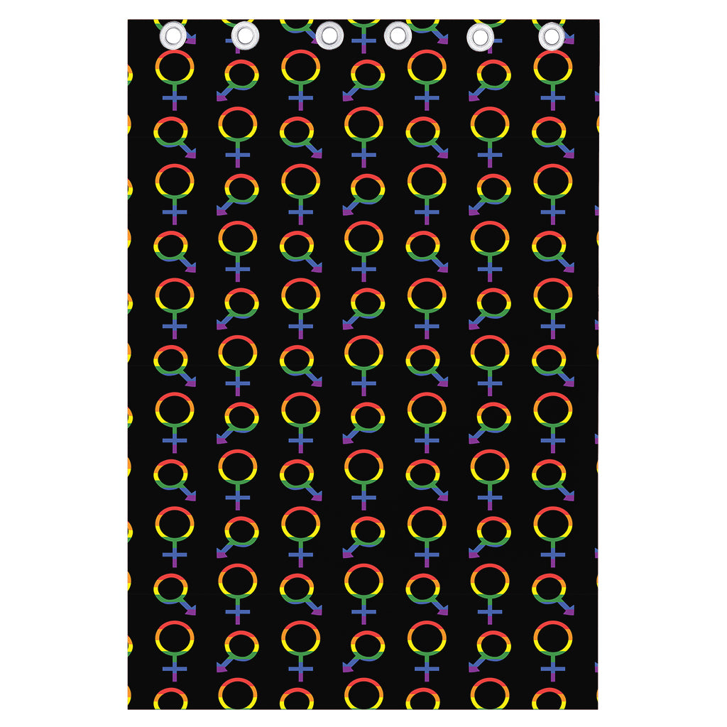 Gay Pride Gender Symbol Pattern Print Curtain