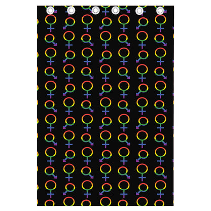 Gay Pride Gender Symbol Pattern Print Curtain