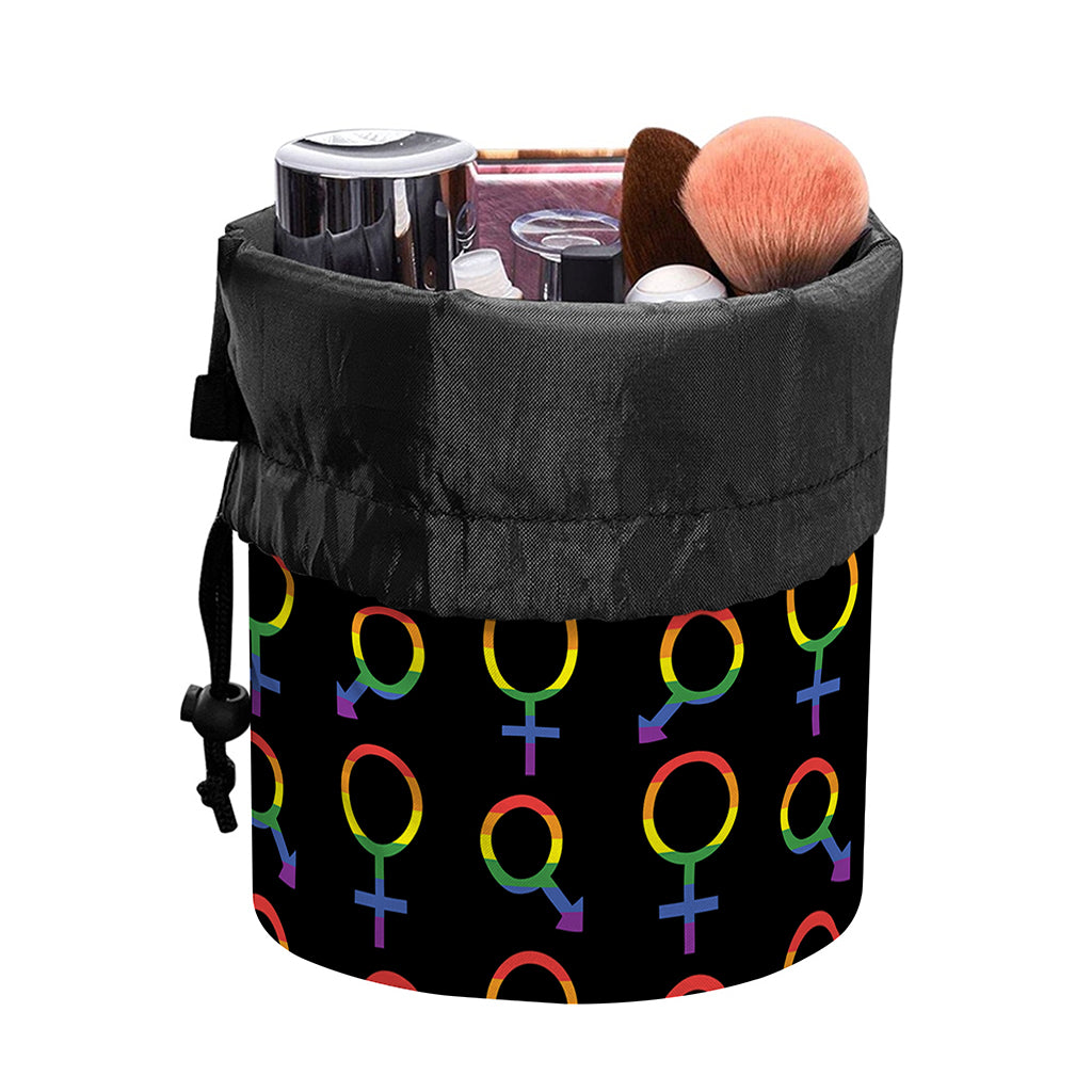 Gay Pride Gender Symbol Pattern Print Drawstring Makeup Bag
