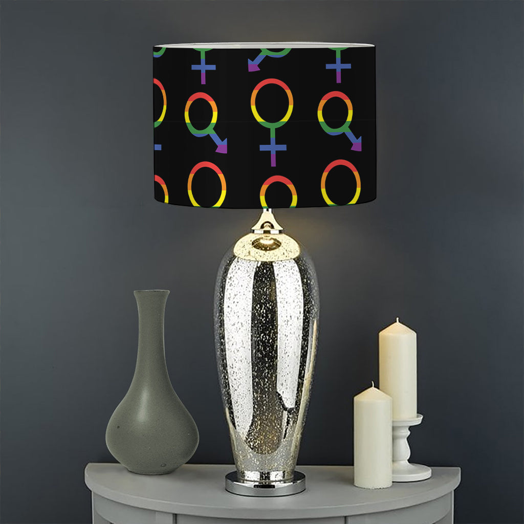 Gay Pride Gender Symbol Pattern Print Drum Lamp Shade