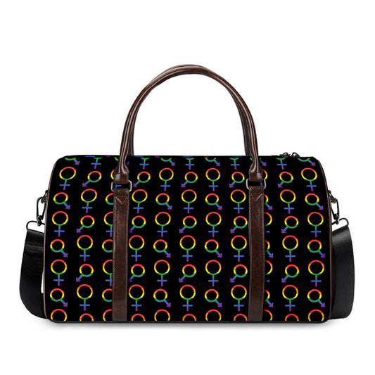 Gay Pride Gender Symbol Pattern Print Duffle Bag