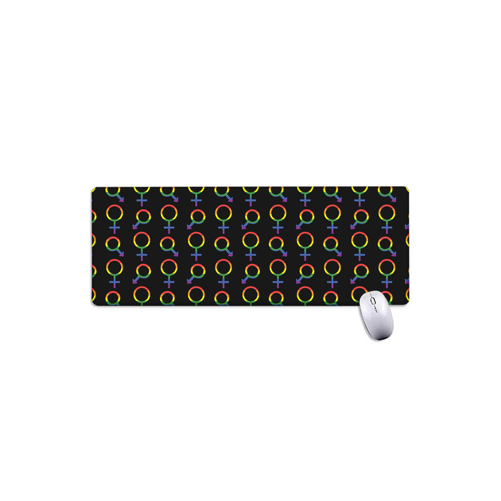 Gay Pride Gender Symbol Pattern Print Extended Mouse Pad