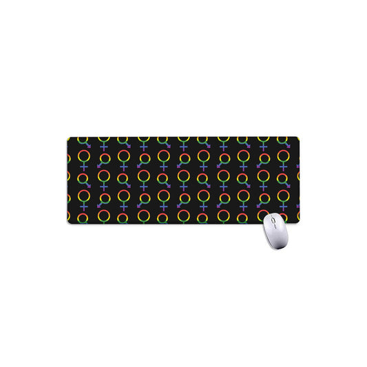 Gay Pride Gender Symbol Pattern Print Extended Mouse Pad