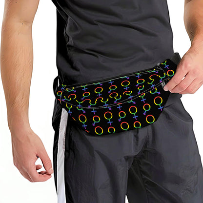 Gay Pride Gender Symbol Pattern Print Fanny Pack