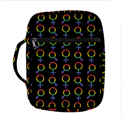 Gay Pride Gender Symbol Pattern Print Front Pocket Bible Bag