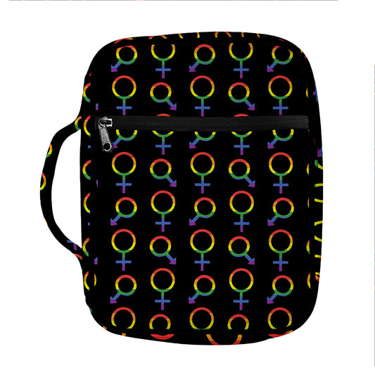 Gay Pride Gender Symbol Pattern Print Front Pocket Bible Bag
