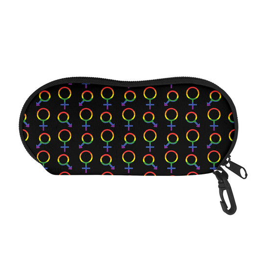 Gay Pride Gender Symbol Pattern Print Glasses Case