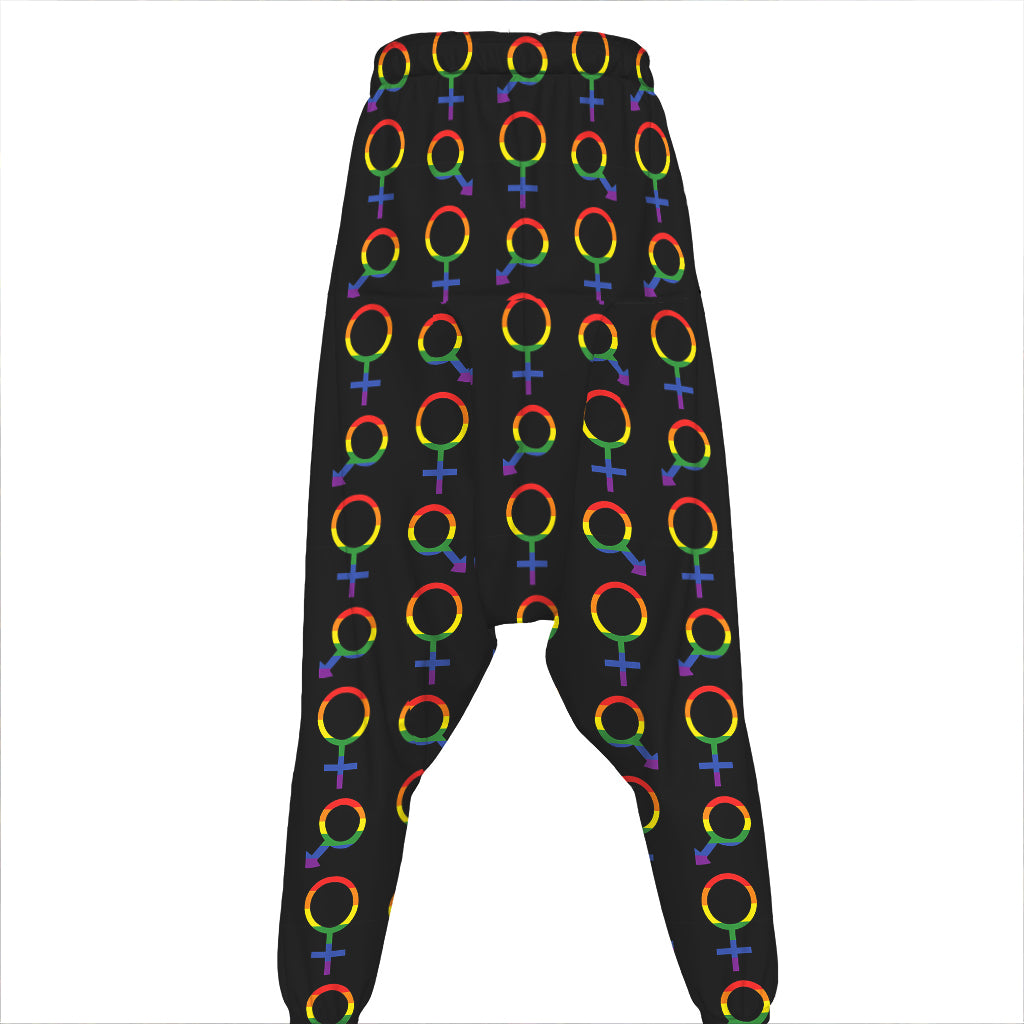 Gay Pride Gender Symbol Pattern Print Hammer Pants