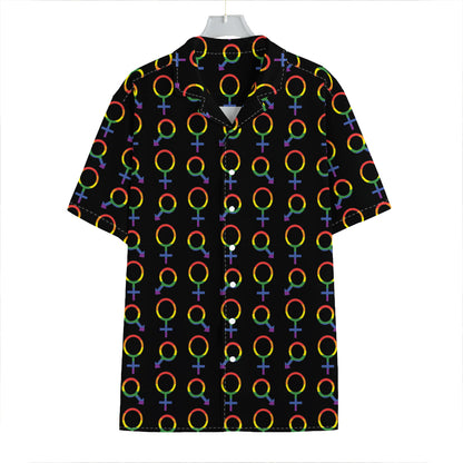 Gay Pride Gender Symbol Pattern Print Hawaiian Shirt