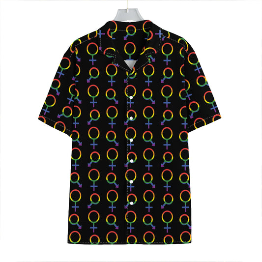 Gay Pride Gender Symbol Pattern Print Hawaiian Shirt