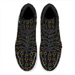 Gay Pride Gender Symbol Pattern Print High Top Leather Sneakers