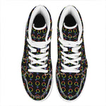 Gay Pride Gender Symbol Pattern Print High Top Leather Sneakers