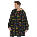 Gay Pride Gender Symbol Pattern Print Hoodie Blanket