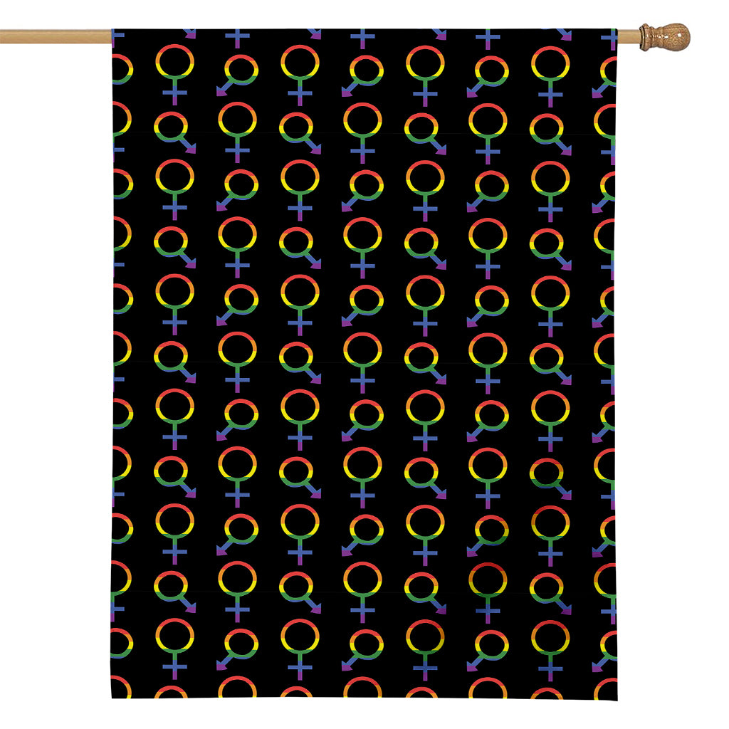 Gay Pride Gender Symbol Pattern Print House Flag