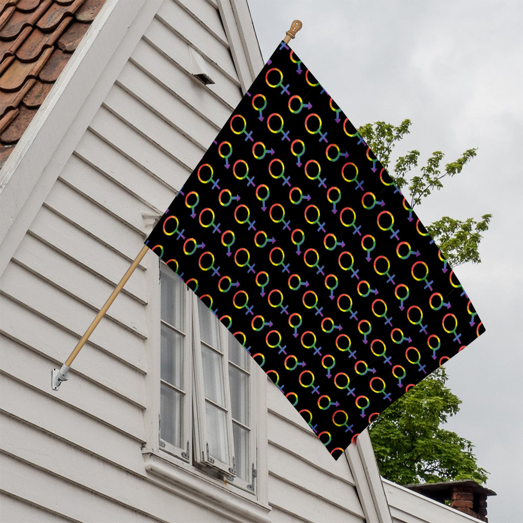 Gay Pride Gender Symbol Pattern Print House Flag