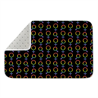 Gay Pride Gender Symbol Pattern Print Indoor Door Mat