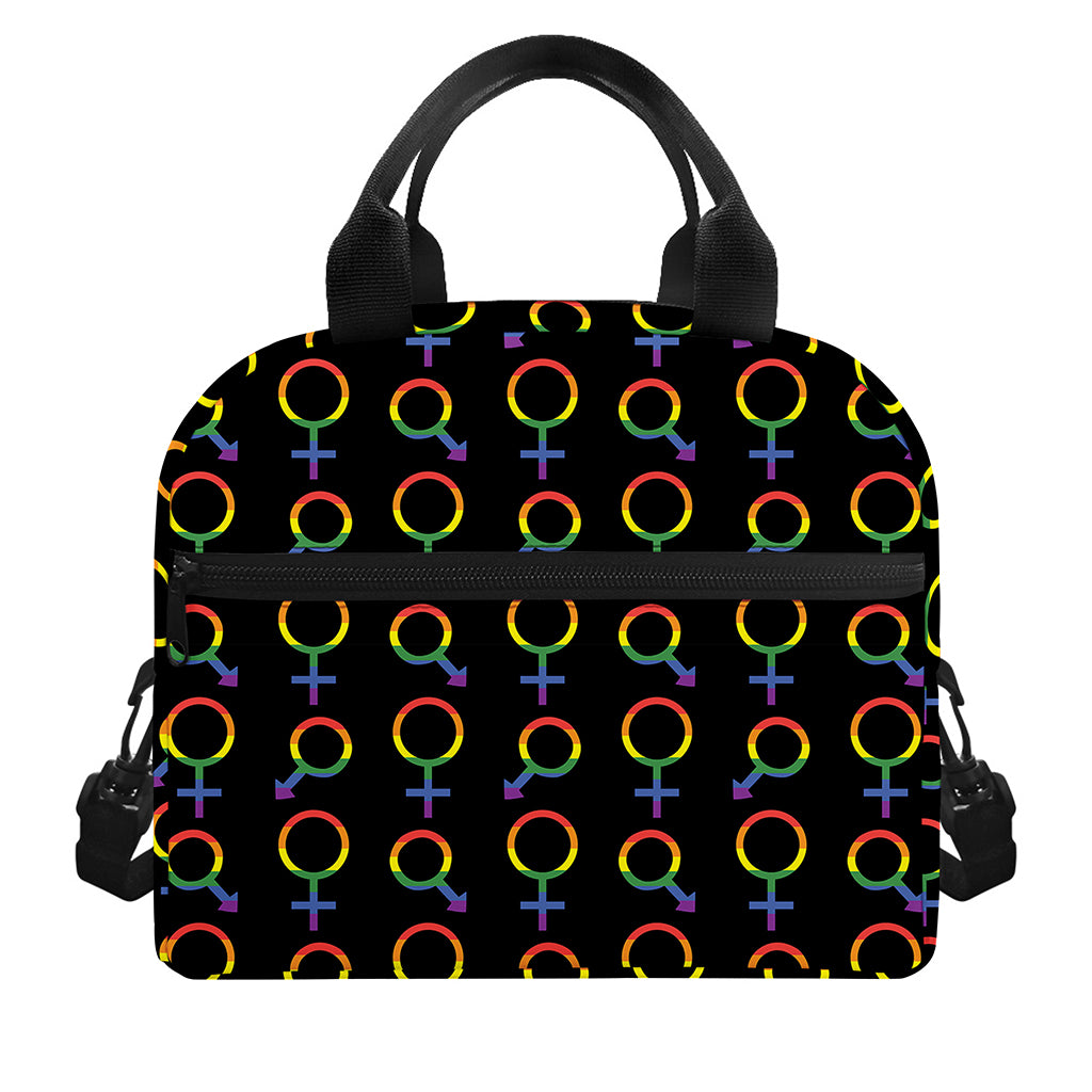 Gay Pride Gender Symbol Pattern Print Insulated Lunch Bag