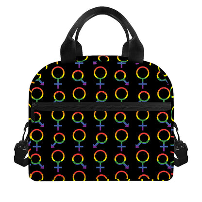 Gay Pride Gender Symbol Pattern Print Insulated Lunch Bag