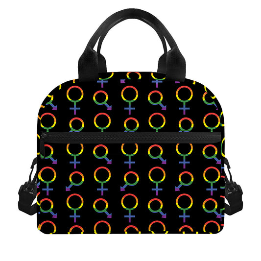 Gay Pride Gender Symbol Pattern Print Insulated Lunch Bag