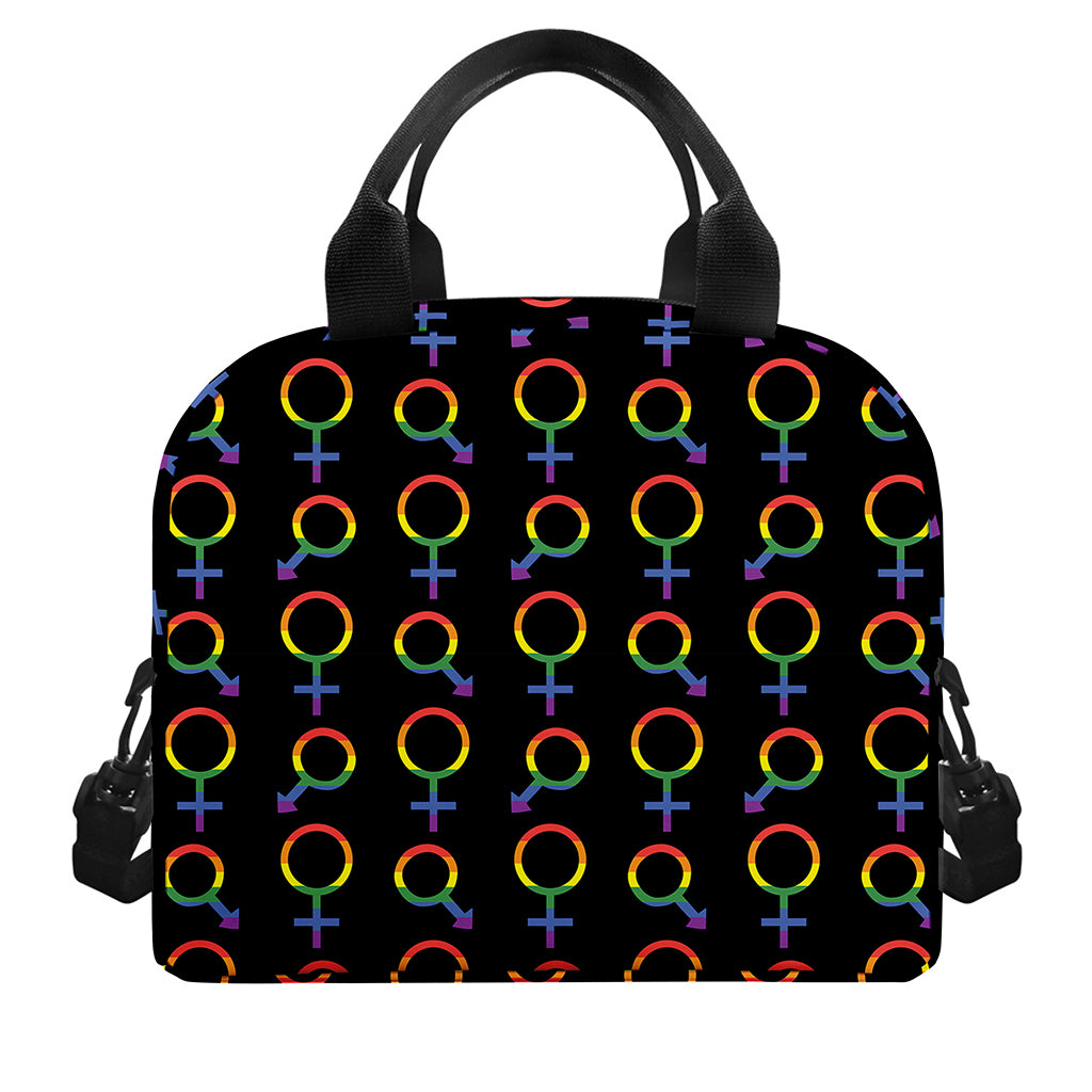 Gay Pride Gender Symbol Pattern Print Insulated Lunch Bag