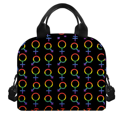 Gay Pride Gender Symbol Pattern Print Insulated Lunch Bag