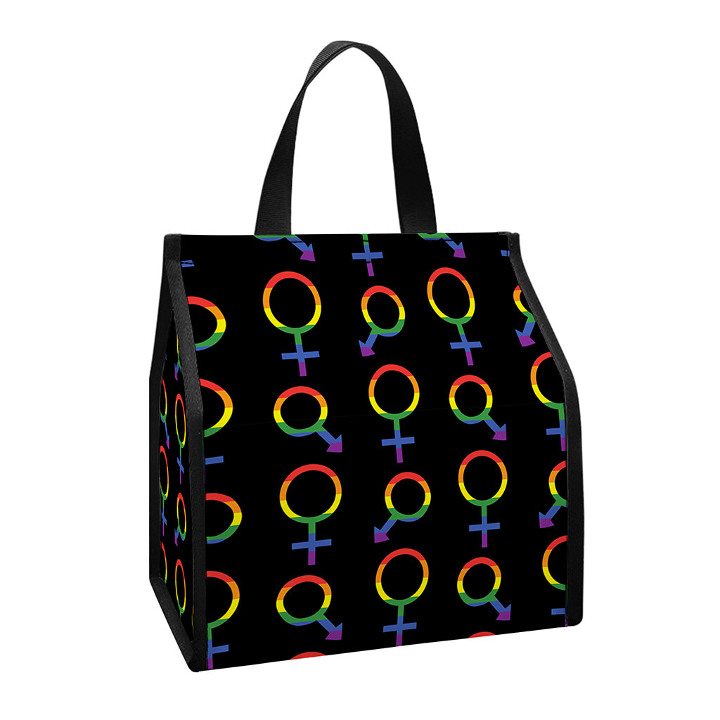 Gay Pride Gender Symbol Pattern Print Insulated Lunch Tote