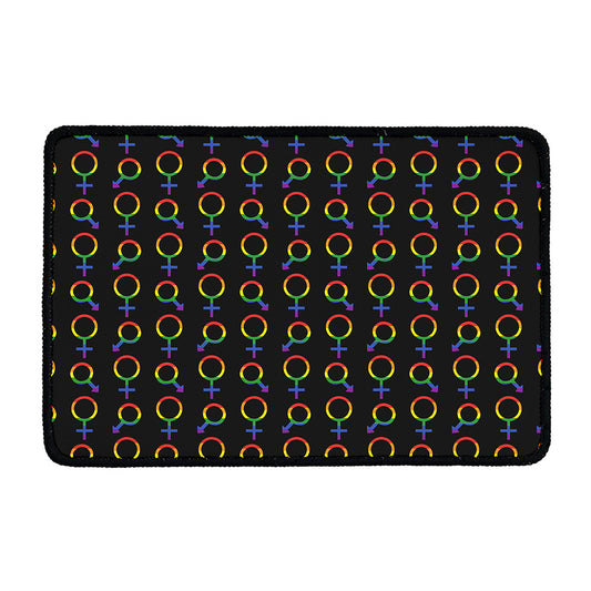 Gay Pride Gender Symbol Pattern Print Kitchen Mat