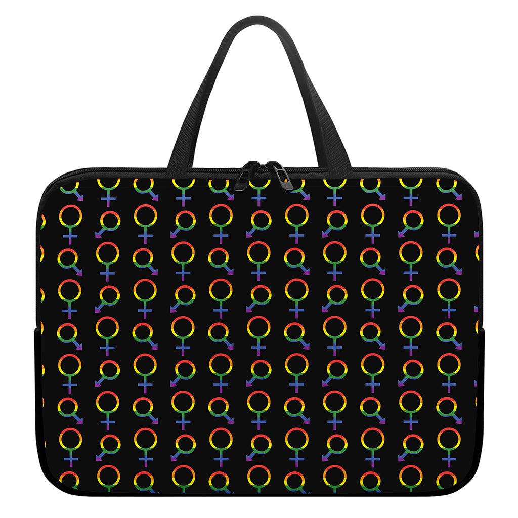 Gay Pride Gender Symbol Pattern Print Laptop Sleeve With Handle