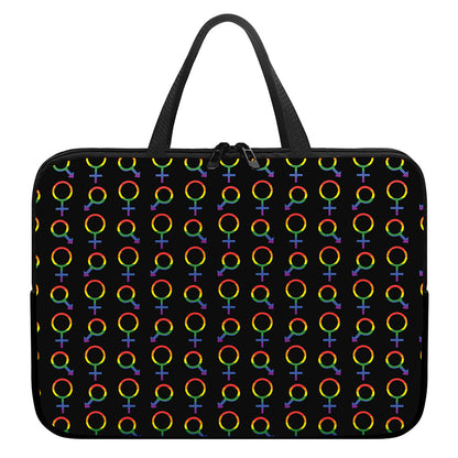 Gay Pride Gender Symbol Pattern Print Laptop Sleeve With Handle