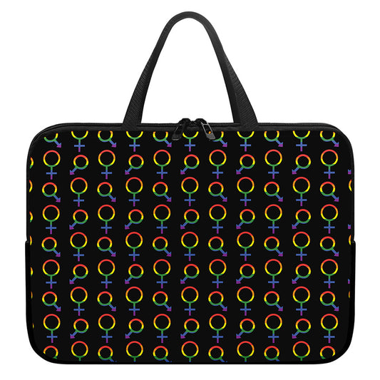 Gay Pride Gender Symbol Pattern Print Laptop Sleeve With Handle