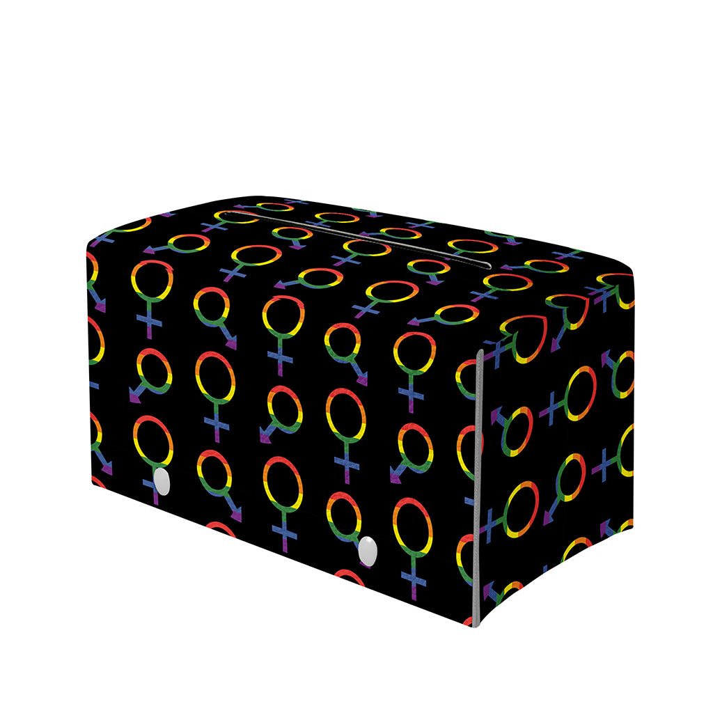 Gay Pride Gender Symbol Pattern Print Leather Tissue Box Cover
