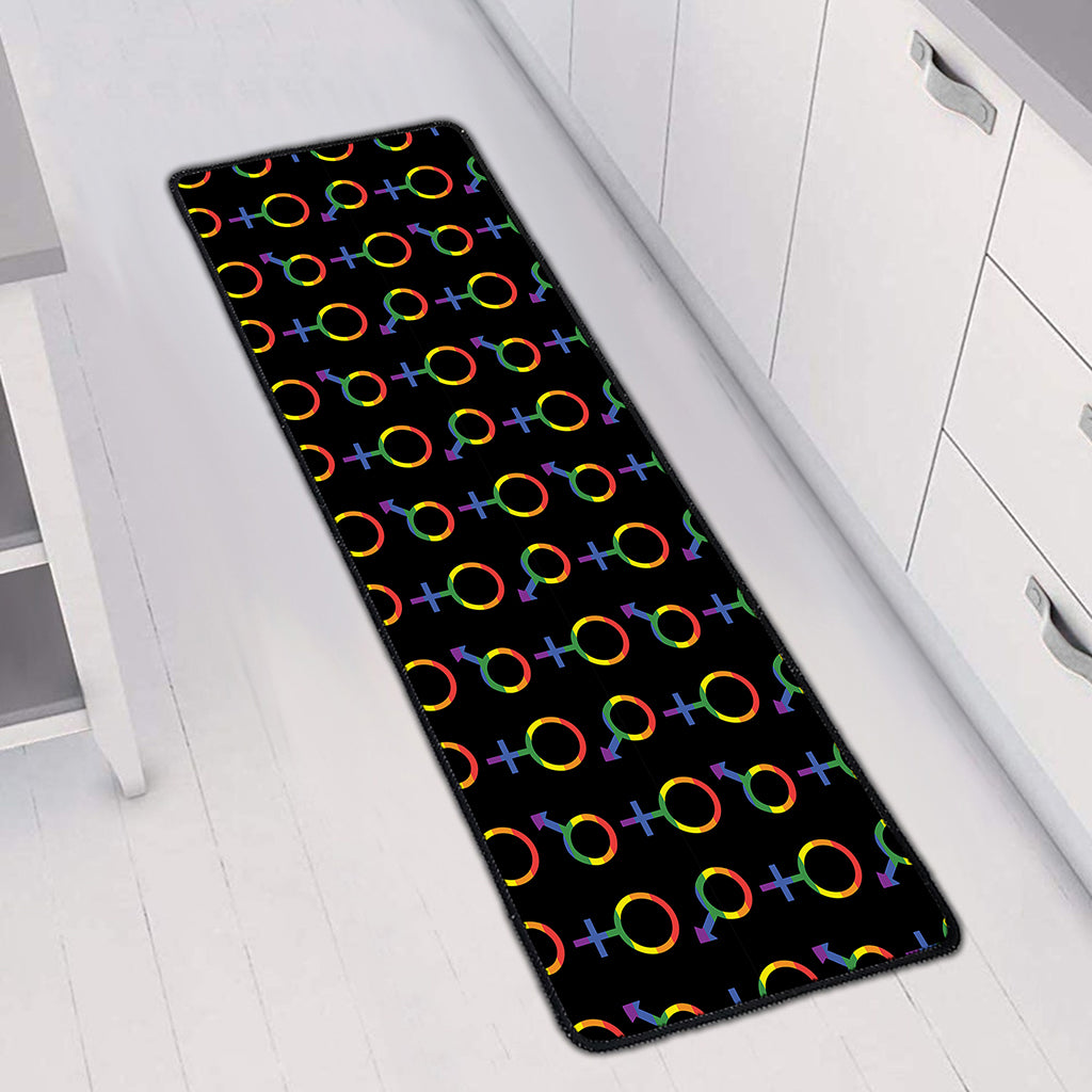 Gay Pride Gender Symbol Pattern Print Long Kitchen Mat