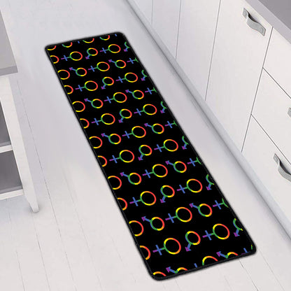 Gay Pride Gender Symbol Pattern Print Long Kitchen Mat