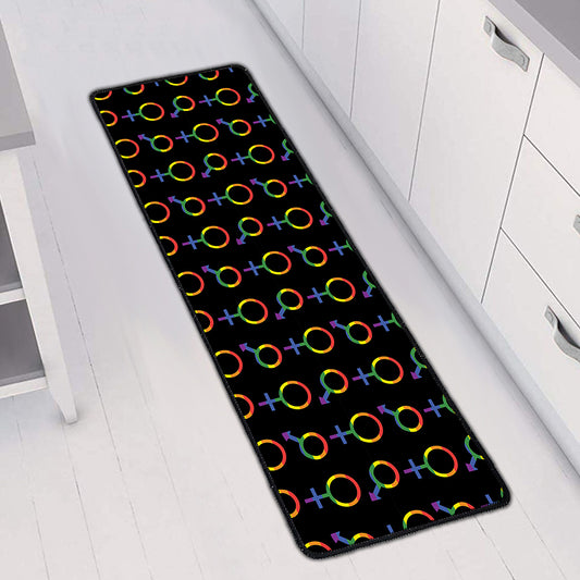 Gay Pride Gender Symbol Pattern Print Long Kitchen Mat