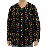Gay Pride Gender Symbol Pattern Print Long Sleeve Baseball Jersey