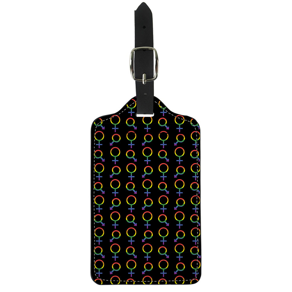 Gay Pride Gender Symbol Pattern Print Luggage Tag